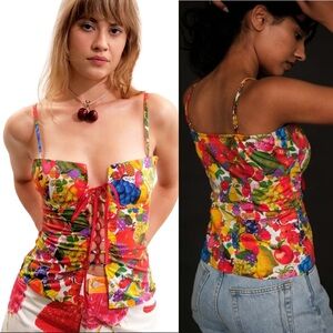 Tyler McGillivary Fruit Sticker Corset in Fruit Stickers Print Medium
